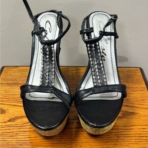 Celeste Black Beaded Women's Heels